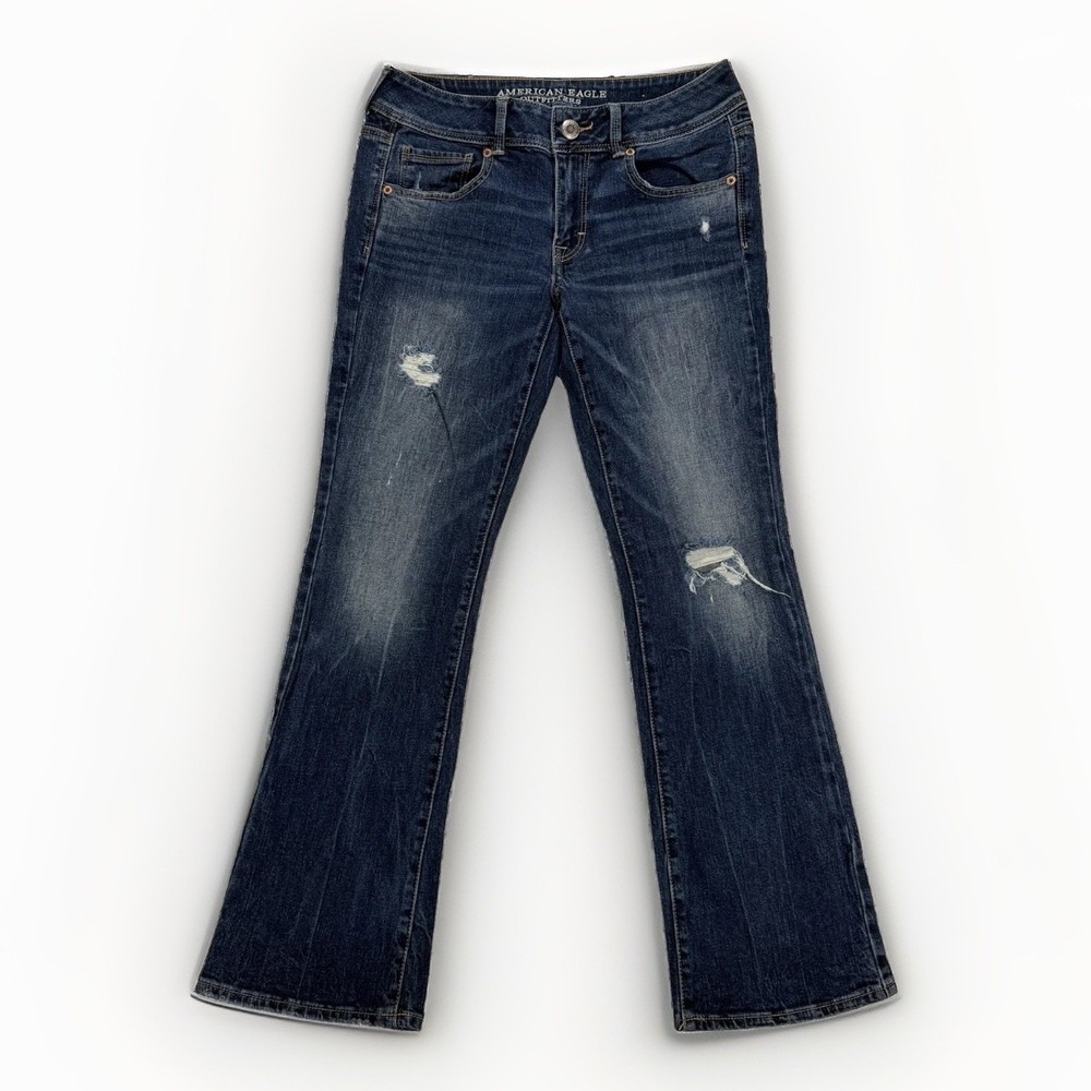 American Eagle Kick Boot Jeans Women's 6 Short (29x28.5) Boho Western Y2K Rodeo